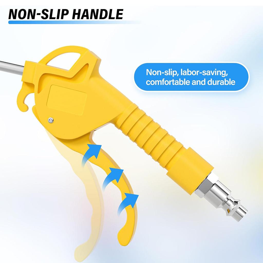 Air Blow Gun,High Flow Air Blower Gun for Compressor with Angled Bent Nozzle,Three Colors To Choose from,Long Style