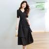 Retro Floral Dress Women's Summer Dress New Chiffon Temperament Long Dress Thin Belly V-neck Skirt