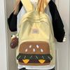 Hamburger Cartoon Nylon Casual Backpack With Dual Color Design For Daily Use