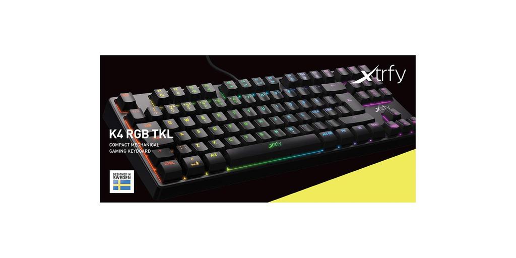 Xtrfy K4 RGB English Layout Red Axis Mechanical Gaming Keyboard LED Illumination UK Layout Authorized Distributor Guaranteed (6 Zones) [Japanese