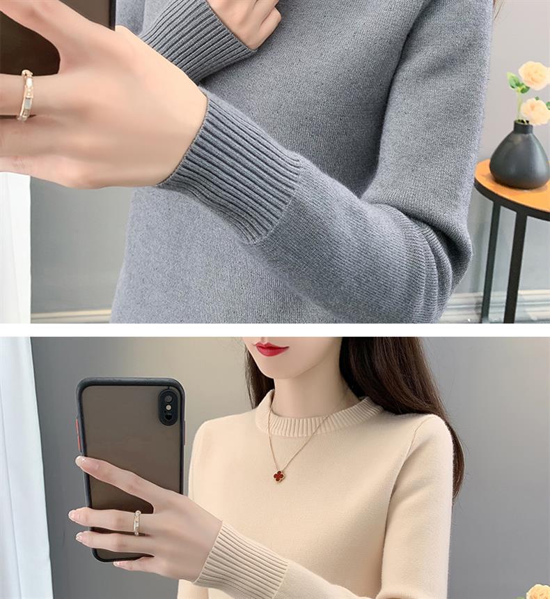 2025 Women's Plus Velvet Knit Base Layer Sweater - Autumn/Winter Thickened One-Piece Top