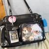 Японская сумка Itabag в стиле Y2k для Лолита-девушек, Сумка через плечо, Модная сумка Harajuku, Многокарманная, Прозрачный карман для значков, Сумка на плечо