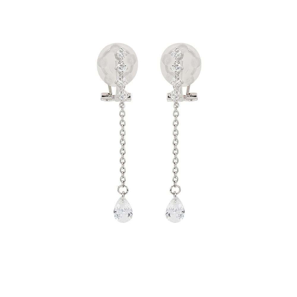 And Silver Earrings Cubic Zirconia Earrings Swaying Drop VERPD52220 [Pinky Diane] PINKY&DIANNE Non-hole