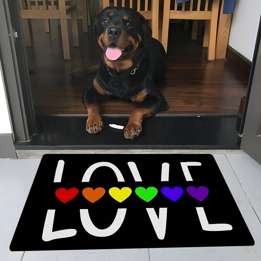 Gay Lesbian LGBT Rainbow Love Floor Mat Bathroom Mat Kids Room Bedroom Decoration Balcony Anti-Slip Doormat Living Room Bedside