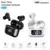 Wireless BT Translation Earbuds 144 Languages Real-time Translator Headphones Portable Noise Cancelling Voice Translator Earbuds