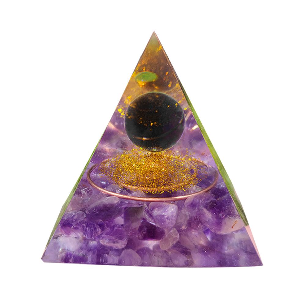 3D Мини-фигурка пирамиды Натуральный кристалл Каменная скульптура Офисные настольные украшения Оргон Декор Подарки для друзей