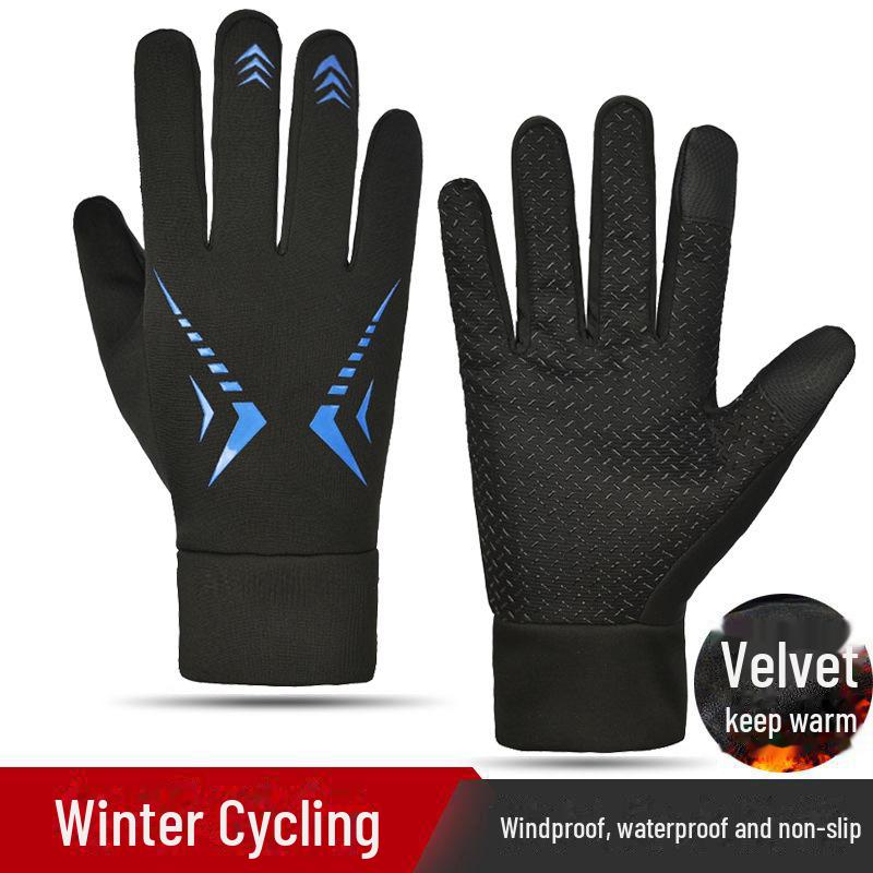"Водонепроницаемые Нескользящие Зимние Перчатки с Сенсорным Экраном для Мужчин и Женщин - Ветрозащитные для Велоспорта и Вождения с Бархатной Подкладкой"