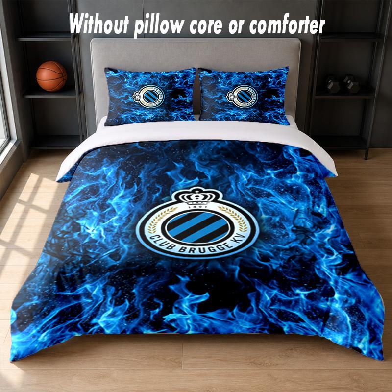 Club Brugge FC Design Bed Bedding Set 1 Duvet Cover + 2 Pillowcases Soft Breathable Household Bed Linens