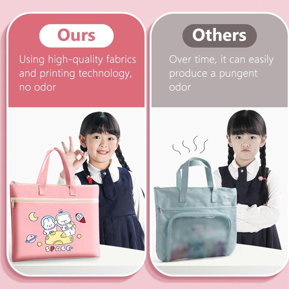 Двухслойная школьная сумка-тоут, холщовая сумка для файлов, симпатичная сумка для файлов формата А4, учебные принадлежности