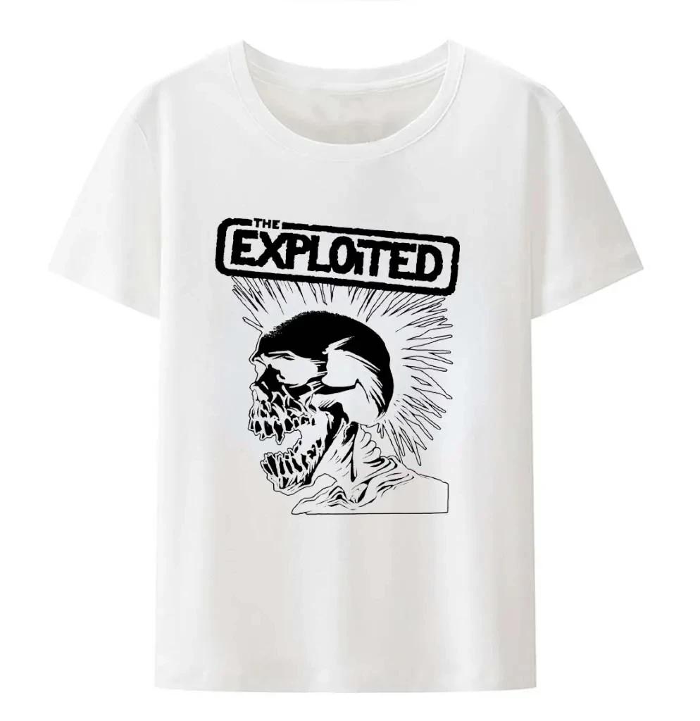 Skull Exploited T Shirt Unisex Gothic Trend Tshirt Unisex Tops Harajuku Punk Clothes Unisex Graphic Tee Shirts Retro Casual Streetwear