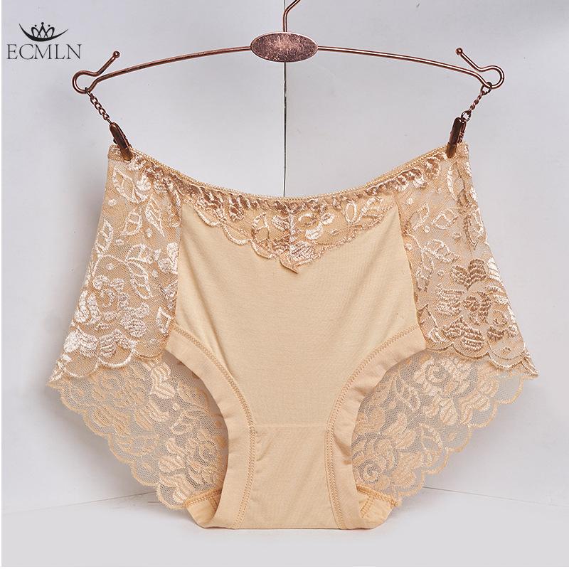 Women's Summer Thin Sexy Lace Panties Underwear Seamless Mid-high Waist Breathable Cotton Crotch Antibacterial Women's Briefs Knickers