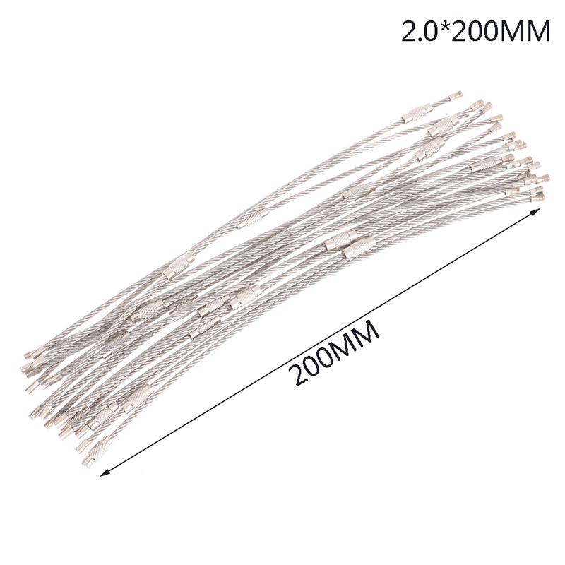 20 шт. Брелок из троса из нержавеющей стали, брелок-карабин на тросе