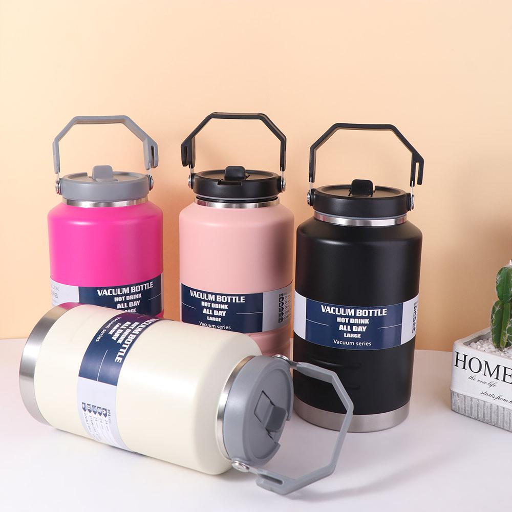Large Capacity Thermal Water Bottle 2L Drinks Bottle Leak-Proof Coffee Travel Mug Travel