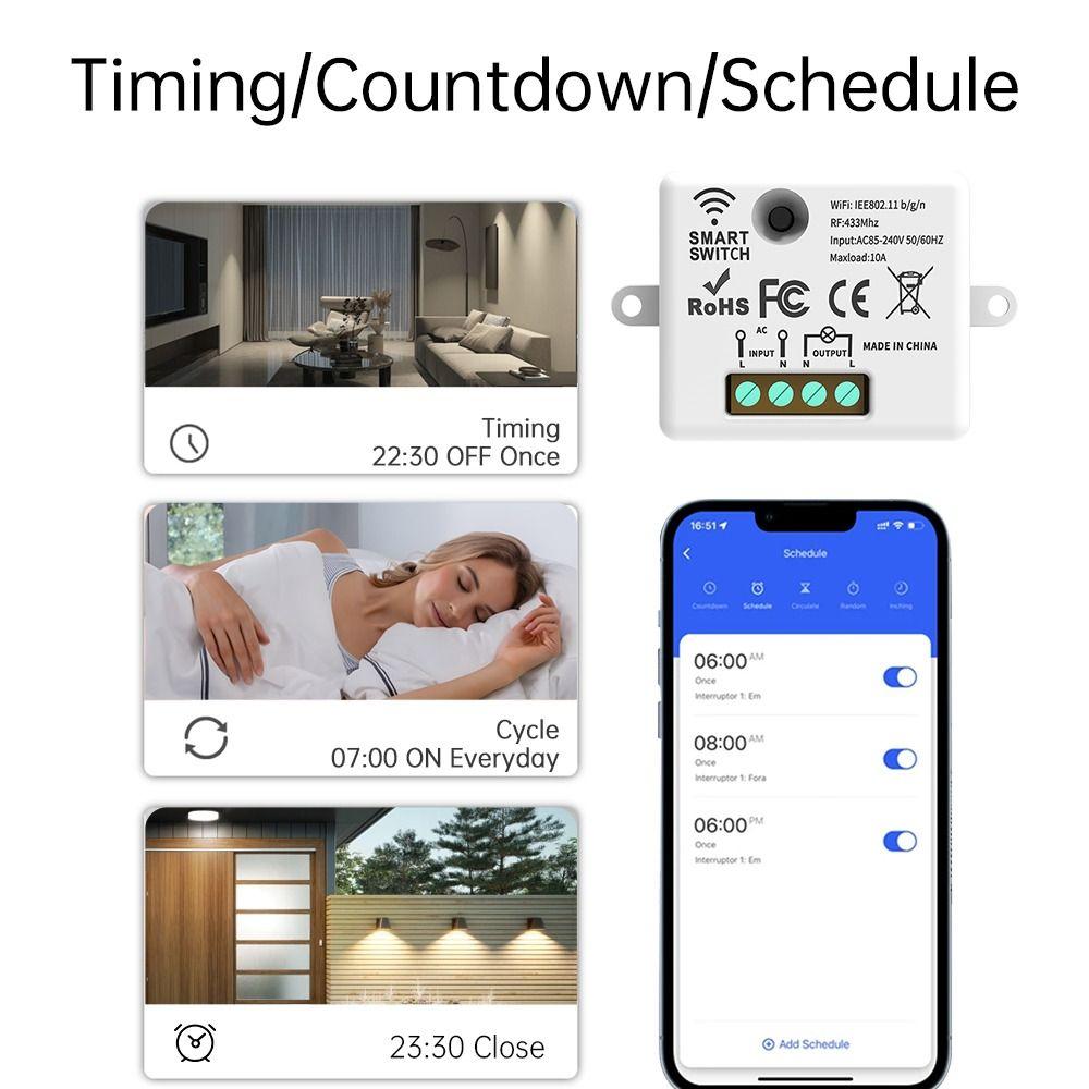 AC85-265V Wireless Smart Switch 1/2/3Gang Remote Control Switch Wall Panel Switch Home Automation