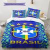 Brazil National Football Team Pattern Bedding,Quilt Set Quilt Cover Pillowcase Home Birthday Gift(1 * duvet cover + 2 * pillowcase, without core)