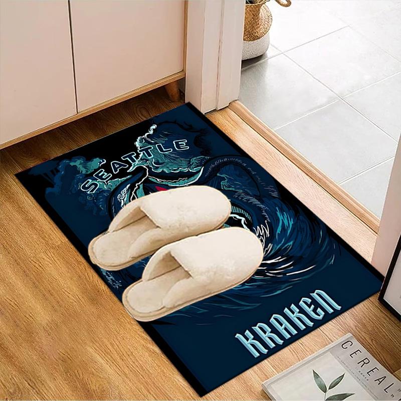 Go Team Kraken! Floor Mat for Living Room, Game Rooms, Office, Bedroom, Office Floor Mat Playful Design, Christmas fan gifts