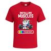 Unicorn installing muscles funny gymnastics mens t shirt funny party shirt top
