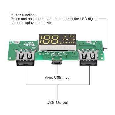 Плата зарядного устройства для литиевых аккумуляторов LED Dual USB 5 В 2,1 А 1 А 2,4 А Micro USB Мобильный внешний аккумулятор 18650 Модуль зарядки