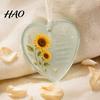 Transparent Acrylic Tag Heart Shape Ornament with Animal Pattern & Emotional Message, Decorative Pendant Hanging Rope for Memorial Gift Family