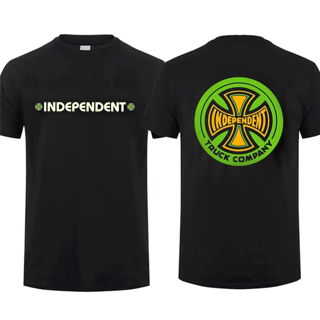 2024 Streetwear Men T Shirt Casual Independent Skateboards Tees Oversized Sports Top Breathable Comfortable Cool Oversize Unisex