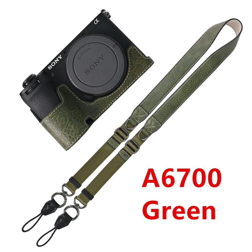 Получехол для камеры из ПУ кожи личи для Sony A6700 A6400 A6300 A6100 A6000 ZVE10 ZVE10II ZVE10M2 с открывающимся снизу чехлом и ремешком