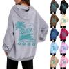 A BEACH MAKE SOME WAVES Women's Round Neck Long Sleeve Fashion Printed Top Hooded Sweatshirt