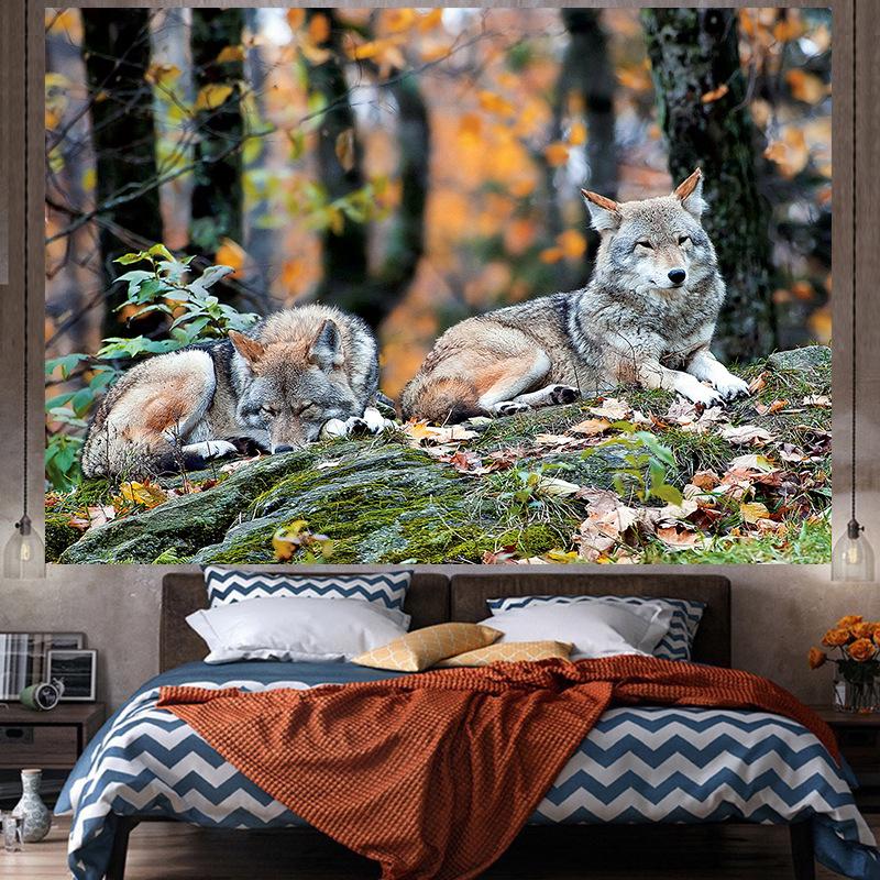 Большой гобелен с изображением животных, настенный гобелен с геометрическим рисунком, хиппи, домашний декор, эстетическое украшение