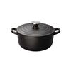 Le Creuset Cast Iron Enamel Cocotte Ronde Pot, 16 Cm, Matte Black [Official Product In Japan]