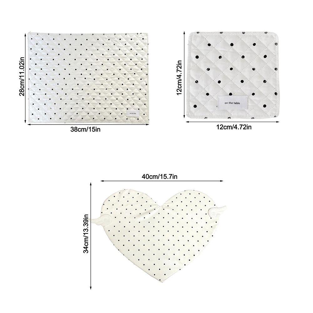 Cotton Heart Shaped Placemat Insulated Cup Mat Cute Kitchen Table Mat Kitchen