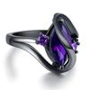 Hot Fashion Luxury Retro Purple Zircon Crystal Colorful Ring Female Wedding Engagement Jewelry Ring