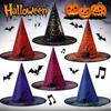 Black Halloween Witch Hat Velvet Halloween Black Cap Creative Spider Wizard Cap  Masquerade