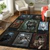 Wolf Portraits Pattern Rug Floor Mat for Living Room or Bedroom Soft and Comfortable Carpet a Gift for Birthday and Holiday.