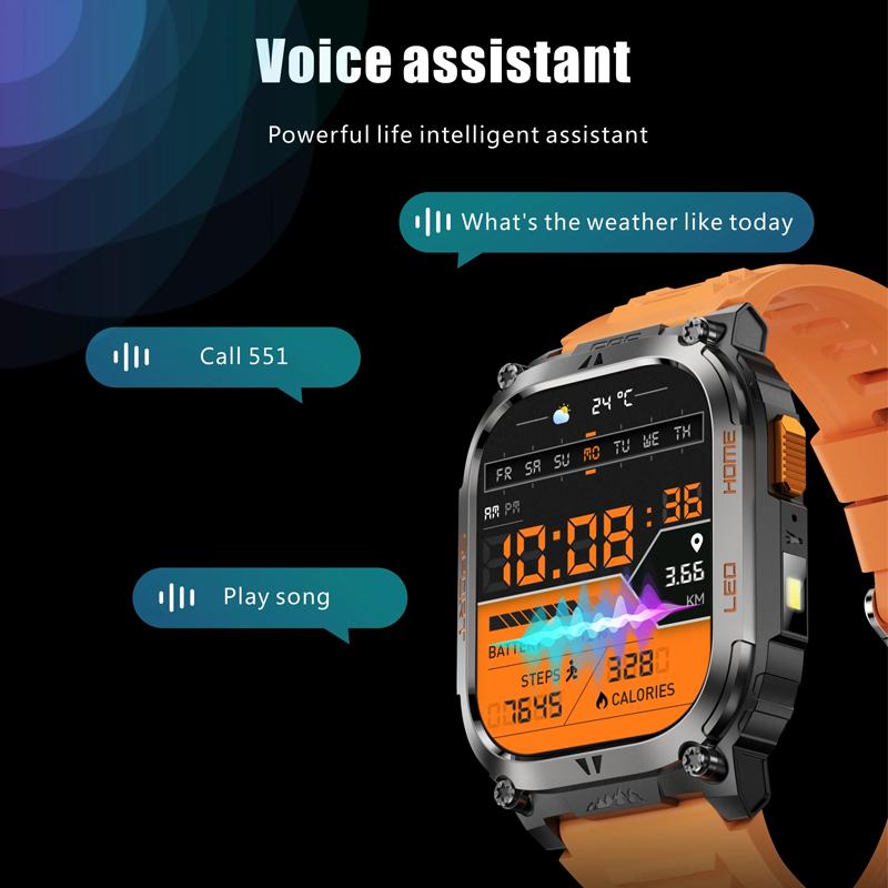 SACOSDING GPS Outdoors Smart Watch IP68 Waterproof GNSS Compass Military Sport LED Flashlight Smartwatch Men 2025 New For Android IOS