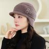 Rabbit Fur Warm Knitted Hat Ladies Mother Fashion Duck Tongue Rabbit Plush Wool Hat Outdoor Middle Grandma Hat