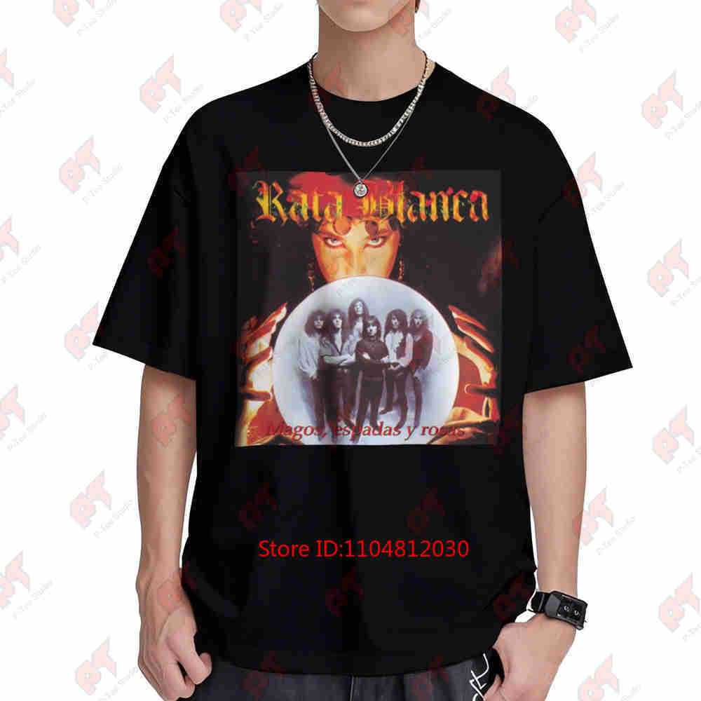 Rata Blanca Magos Espadas Y Rosas Album 1990 Short Sleeve Tee 100% Cotton T-Shirt