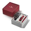Victorinox ИНОКС. Автоматические наручные часы Ограниченная серия Красный и черный циферблат с черным резиновым ремешком Корпус из углеродного композита Набор мультитулов Ремешок