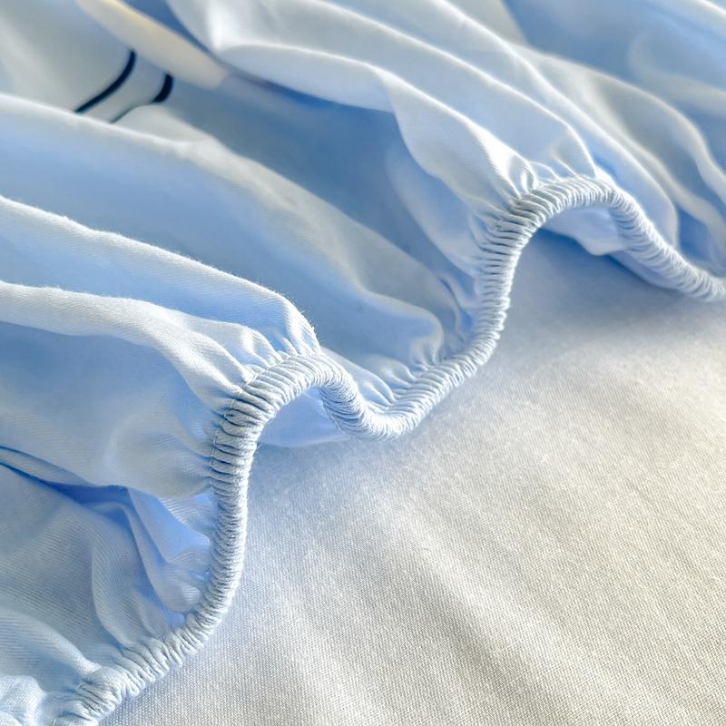 Cartoon Style Ocean Fish Pattern Fitted Sheet Set Sailboat Print 100% Cotton Mattress Protector for Kids Boys Girls Bedding Set