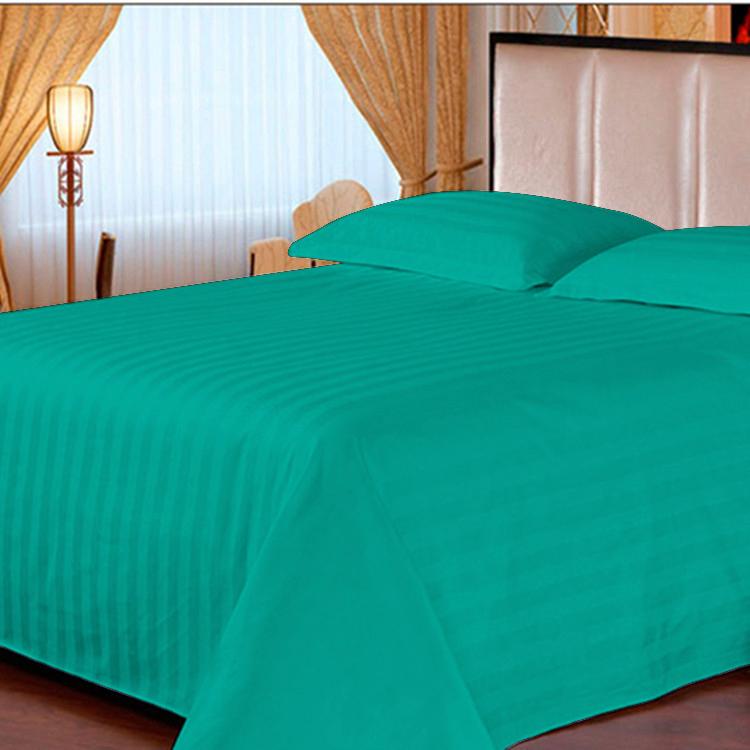 3PC Striped Flat Sheet Set In 100% Egyptian Cotton, 600TC - Includes 1 Flat Sheet & 2 Pillow Shams, Multiple Sizes & Colors