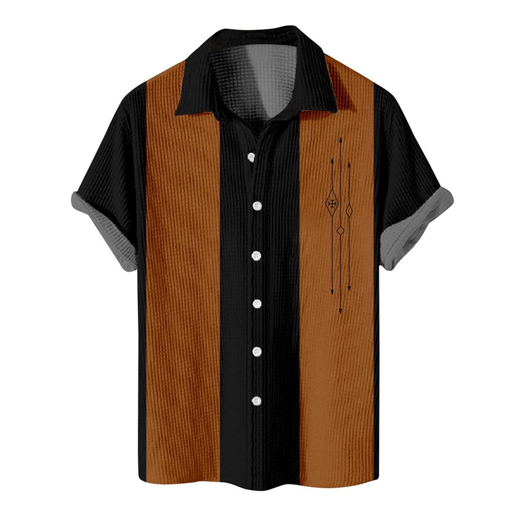 Men's Hawaiian Printed Button Short Sleeve Shirts Men's Casual Fashion Short Sleeve Shirts