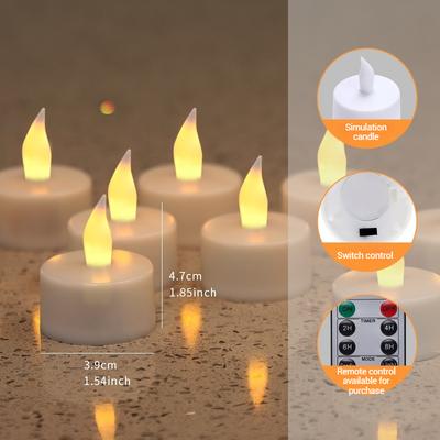 12 Мини светодиодных свечей-светильников на батарейках USB, имитирующих пламя, в пластиковых корпусах-столбиках, для Рождества, Дивали, Хэллоуина и Пасхи