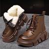 Fashion Women's Boots Winter New Fur Snow Boots Platform Plush Comfortable Anti Slip Warm Lace Up Cold Proof Cotton Ankle Boots