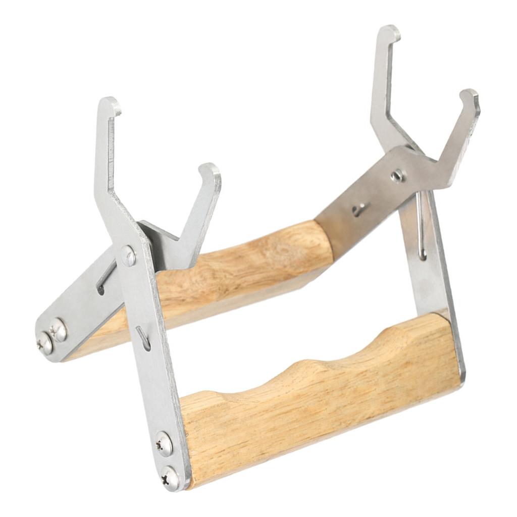 Прочный держатель рамки для улья из нержавеющей стали с эргономичной деревянной ручкой для безопасности и комфорта пчеловодства