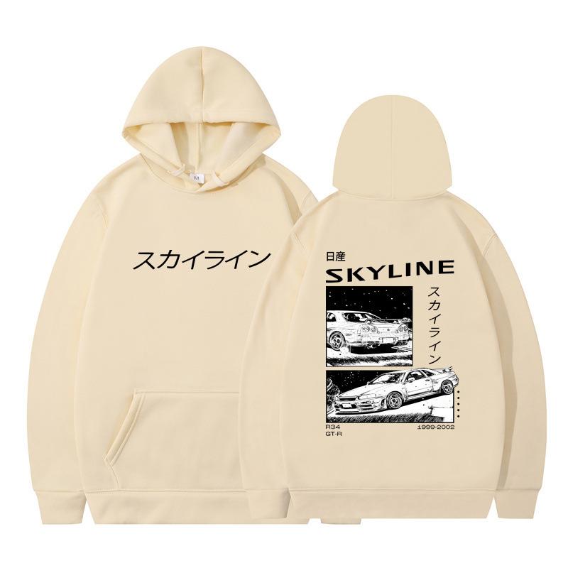 Autumn and Winter New Anime Drift AE86 Initial D Printing Fashion Casual Hooded Men's and Women's Sweatshirt