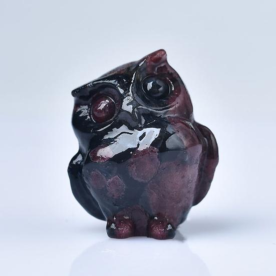 Скульптура совы, реалистично выглядящая, прекрасный искусственный кристалл, ручная работа, полированная статуя совы, статуя животного, украшение для рабочего стола