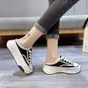 Fashion Round Toe Shoes Woman's Flat Canvas Slippers Espadrilles Platform 2024 Black Spring Autumn Fashion Casual Female Sports Sneakers