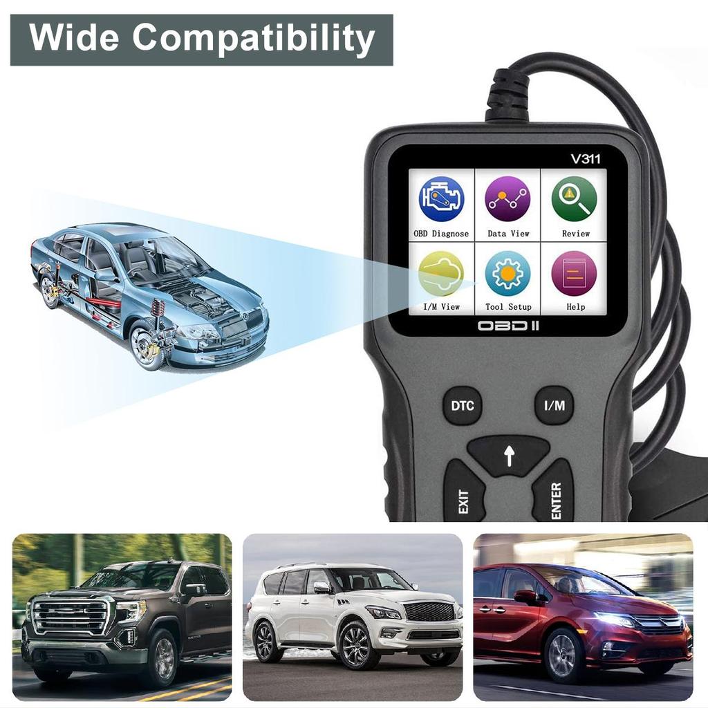 Сканер OBD2 Считыватель кодов OBD и инструменты сканирования Автомобильный диагностический сканер двигателя для всех автомобилей с протоколом OBDII
