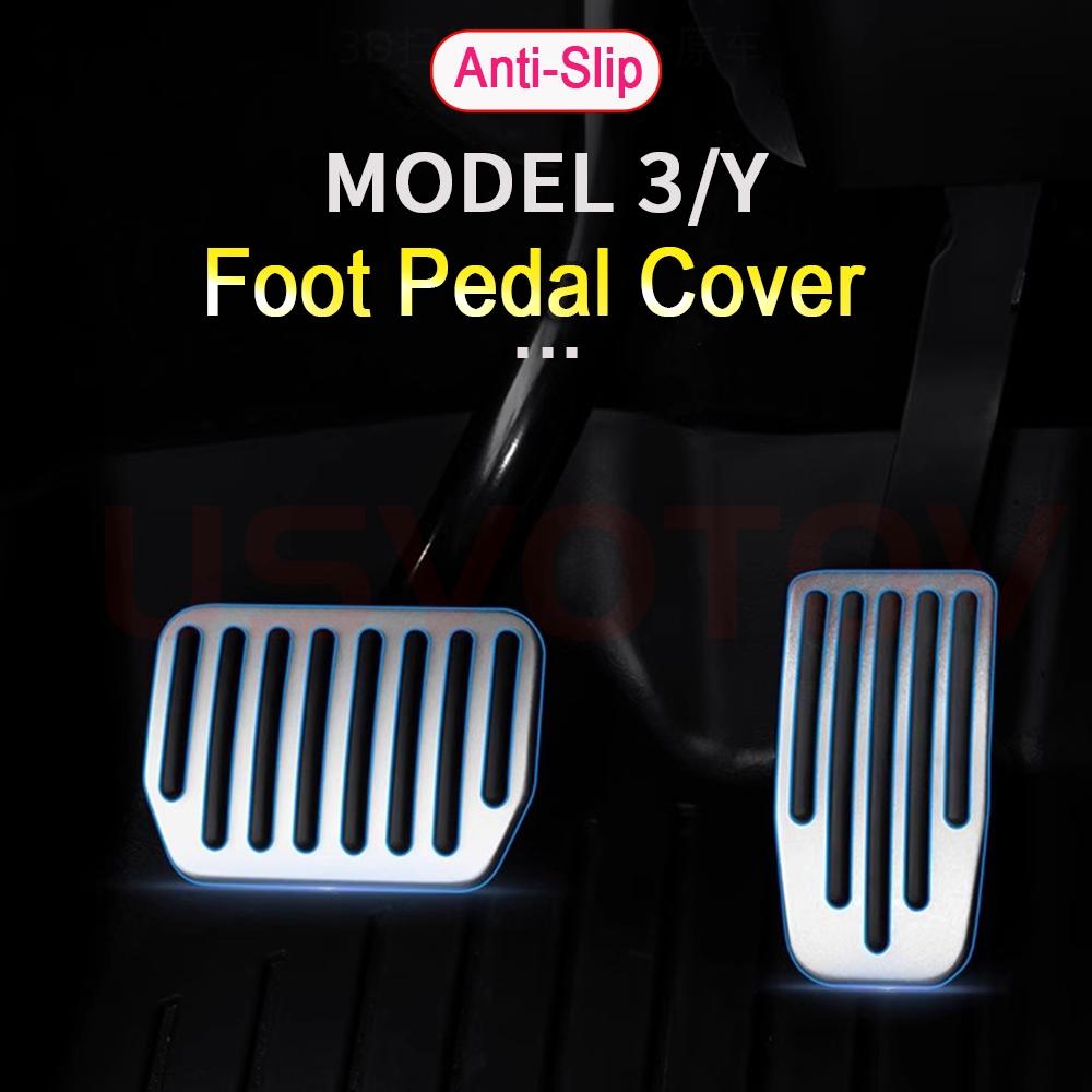 Tesmayx For Tesla Model 3 Y Juniper 2025 2026 Aluminum Alloy Foot Pedal Accelerator Gas Fuel Brake Pedal Pedal Cover Replacement