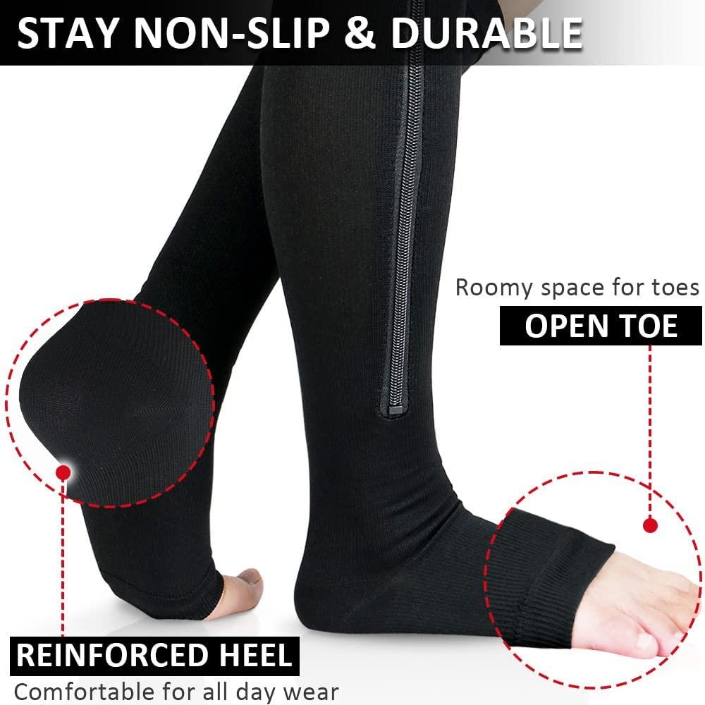 Compression Zip Sox Socks Stretchy Leg Support Zipper Medical Socks For Varicose Veins Edema Swollen Relief