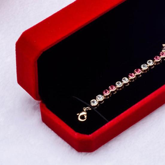 Подарочная коробка для ожерелий из бархата Подарочная коробка для хранения ювелирных изделий Пылезащитная откидная крышка для браслетов, ожерелий, браслетов на ногу Коробка для презентаций ювелирных изделий