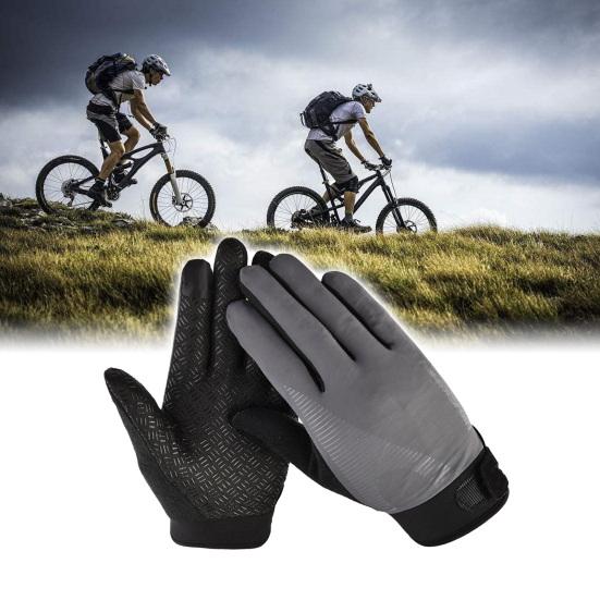 1 Pair Ice Silk Gloves Full Finger Breathable Unisex Outdoor Sports Touch Screen Climbing Fitness Bicycling Gloves for Weight Lifting Exercise